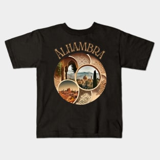 Alhambra Palace Granada Spain - Retro Travel Kids T-Shirt